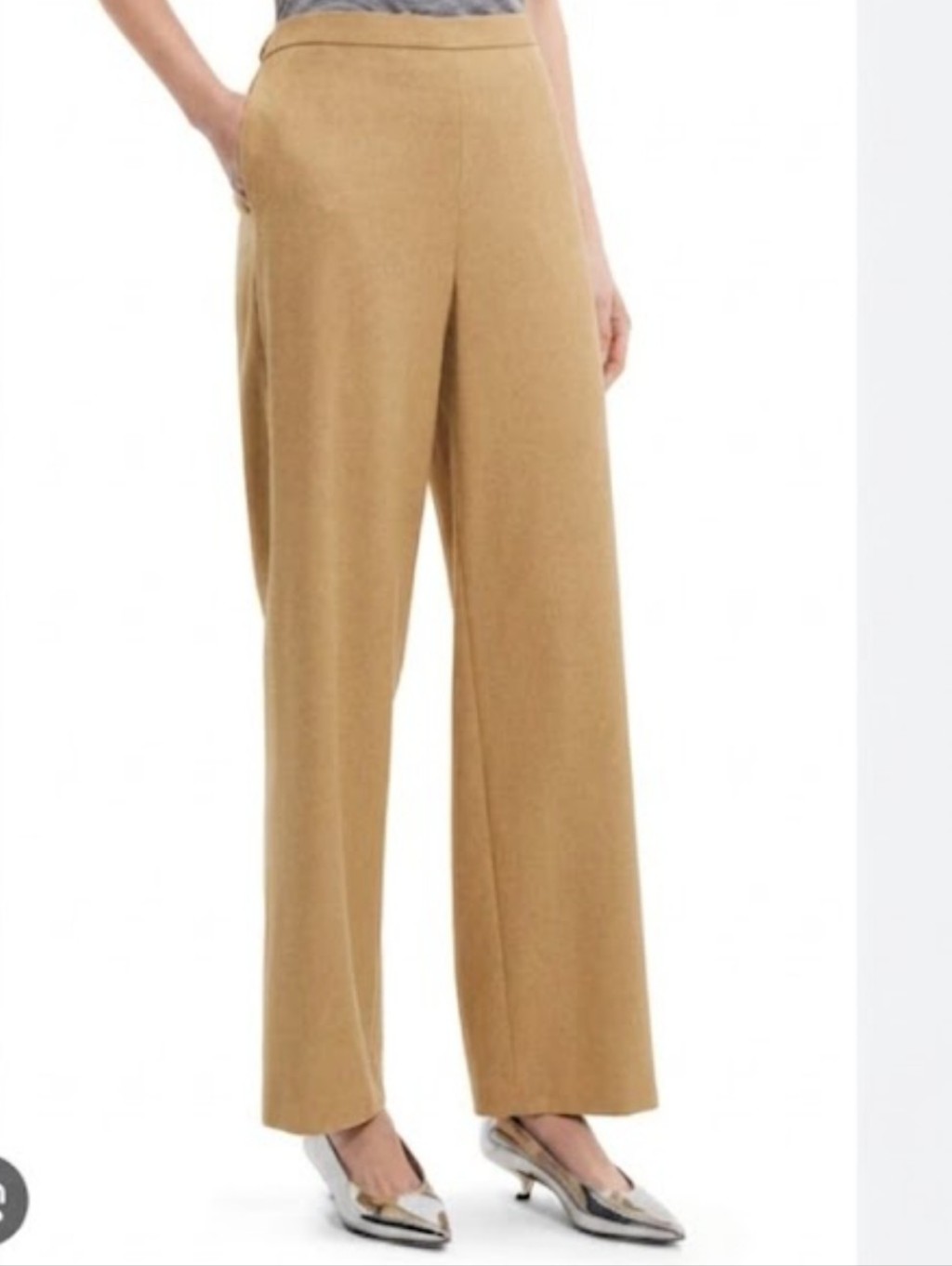 Theory Clean Straight Pull-On Pants In Palomino Small 100% Virgin Wool Nwt